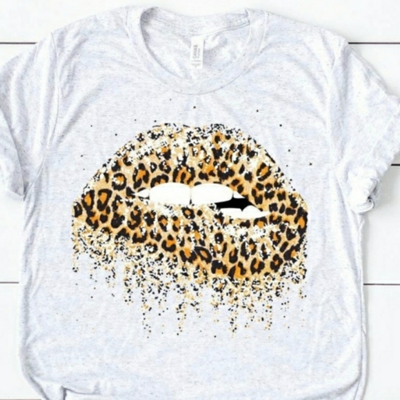 Bella Canvas Tops - Leopard Lips Swag T-shirt